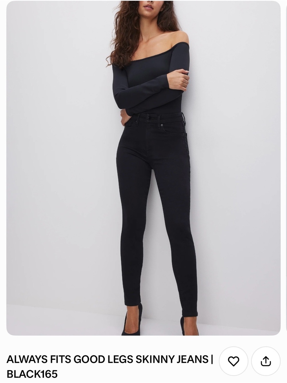 Good American Black High-Rise Skinny Jeans